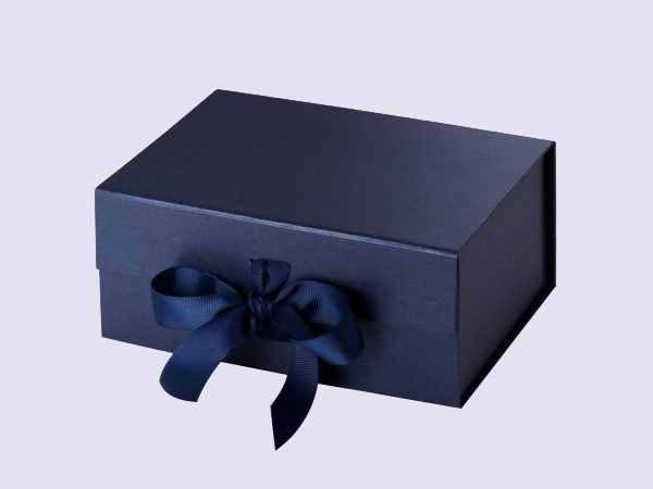 Navy Blue A5 Deep Gift Boxes with changeable ribbon