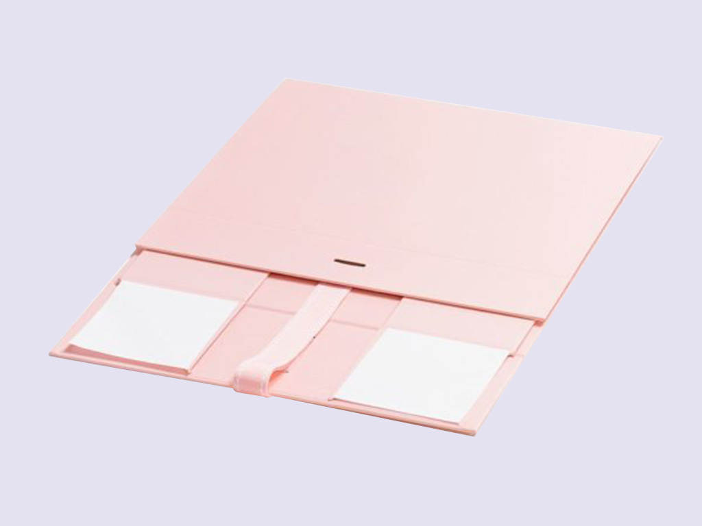 Pale Pink A4 Deep Gift Boxes with changeable ribbon - Image 2