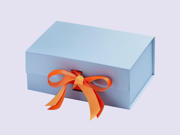 Pale Blue A5 Deep Gift Boxes with changeable ribbon - Image 2