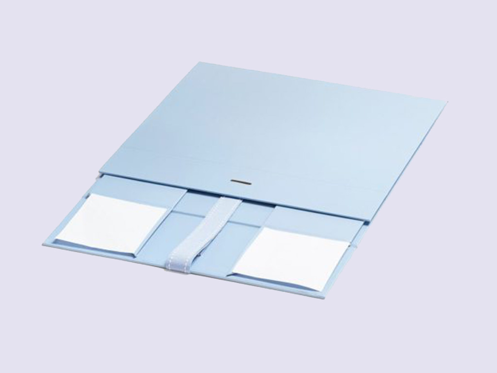 Pale Blue A4 Deep Gift Boxes with changeable ribbon - Image 2